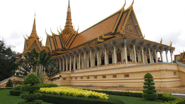 The golden Royal Palace offers a glimpse of how the Cambodian royal family used to live