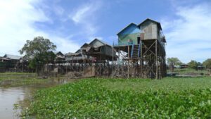 People living on Tonle Sap Lake depend on fishing for their primary food.depend on the fish