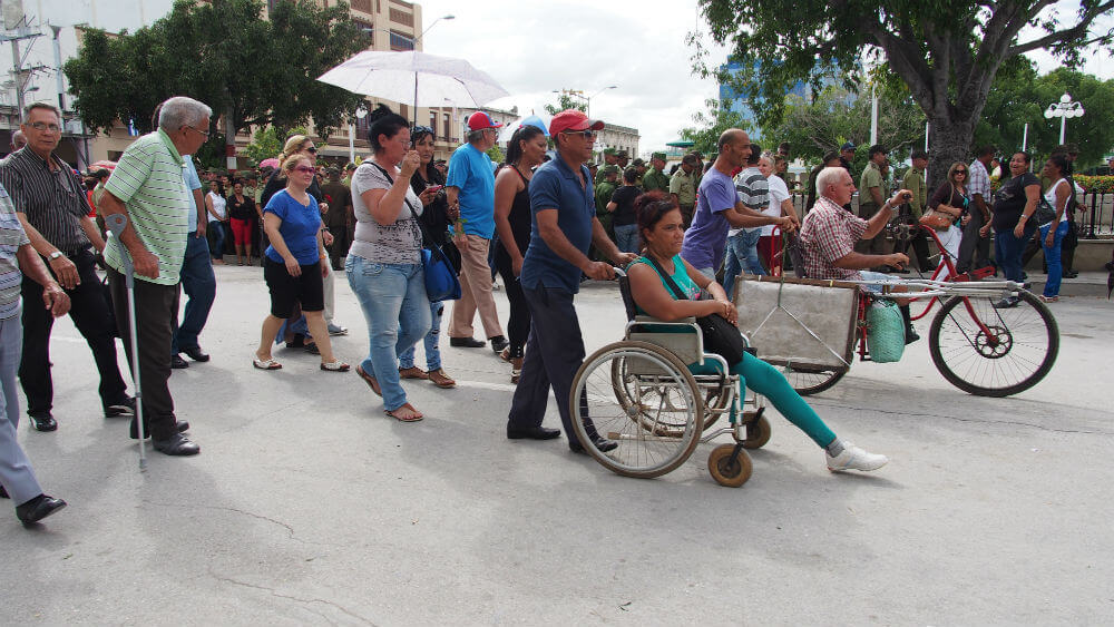 Physically challenged people taken to the memorial.
