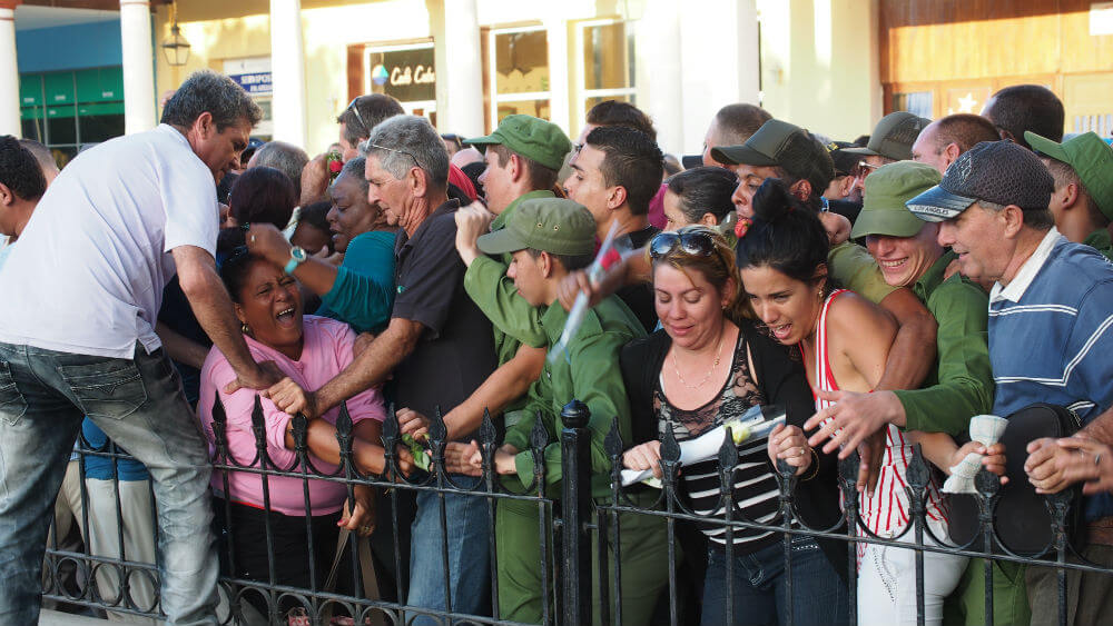 Crowds surge to reach the memorial for Fidel Castro